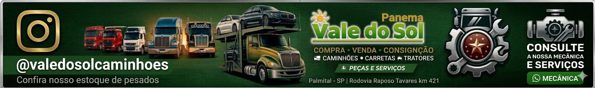 Vale do Sol Caminhões — Compra, Venda e Consignação de Caminhões, Carretas e Tratores em Palmital-SP